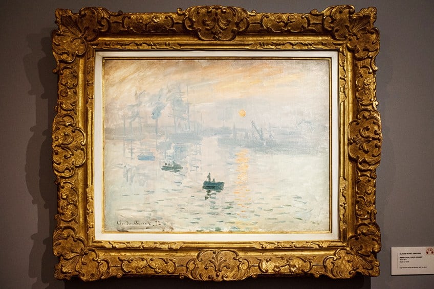 Framed Monet Sunrise