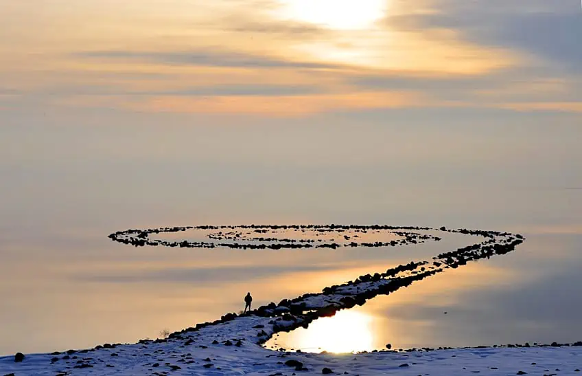 View of the Spiral Jetty in Winter
