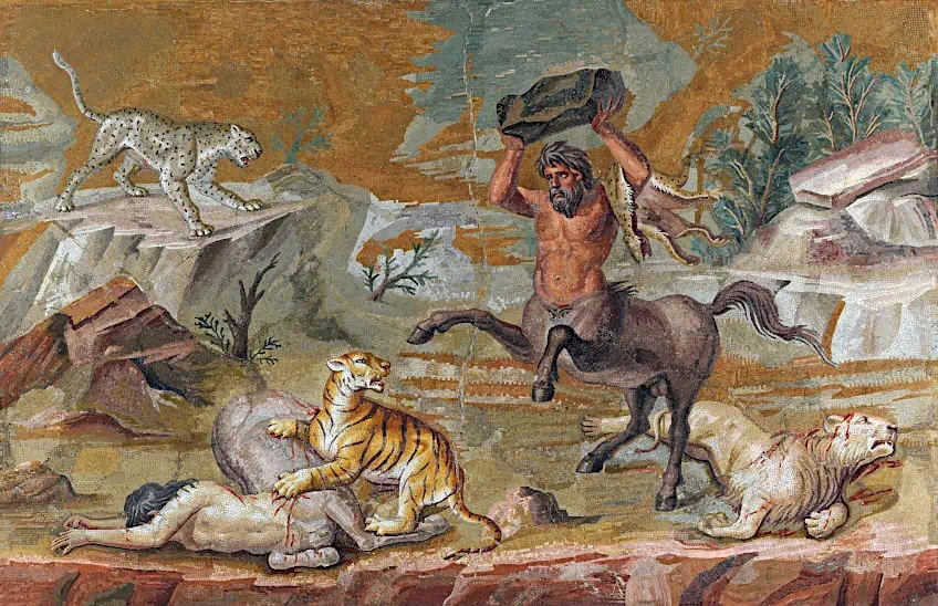 Battle Scenes in Roman Mosaics
