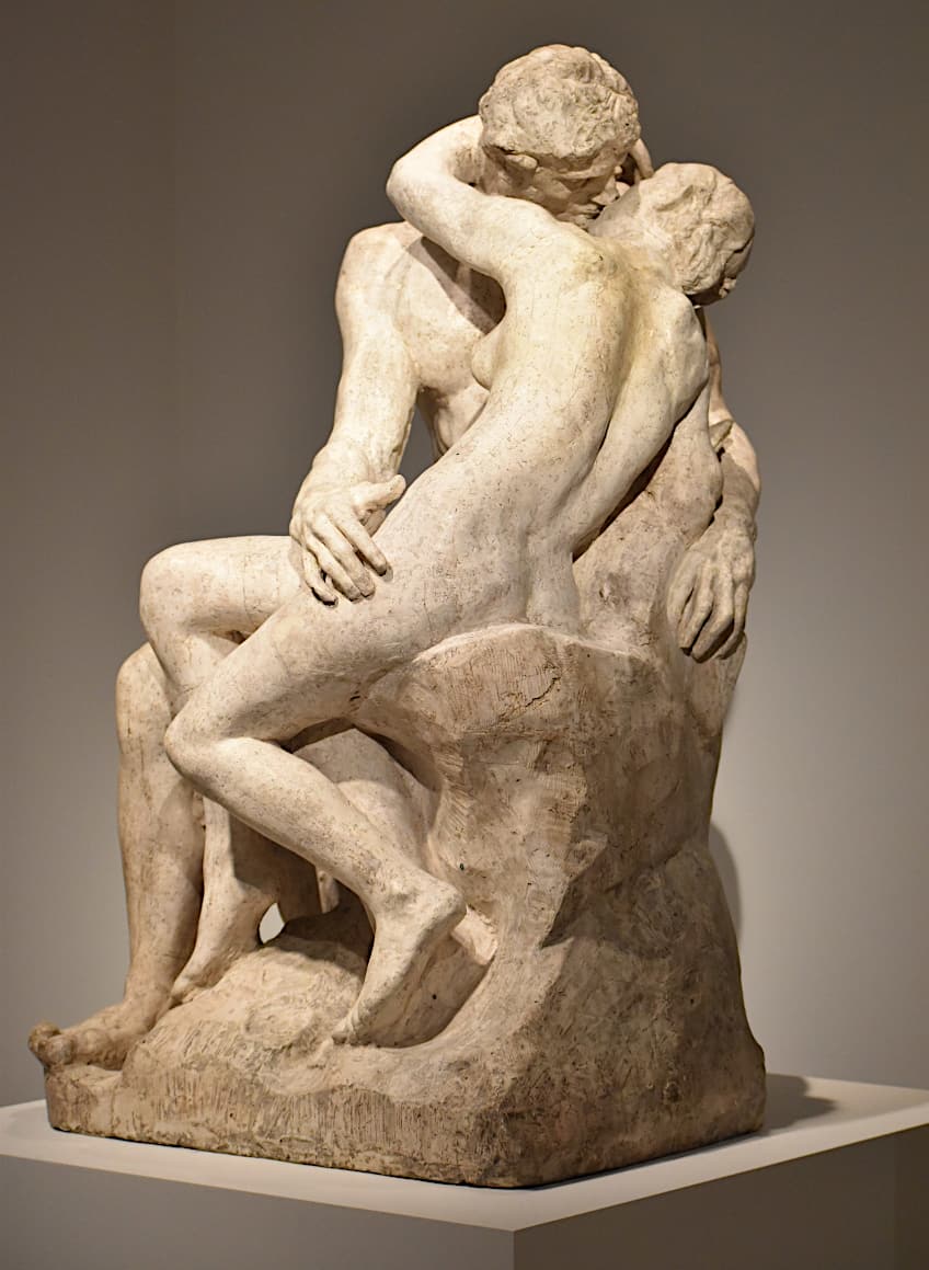 Early Plaster Version of Rodin's The Kiss