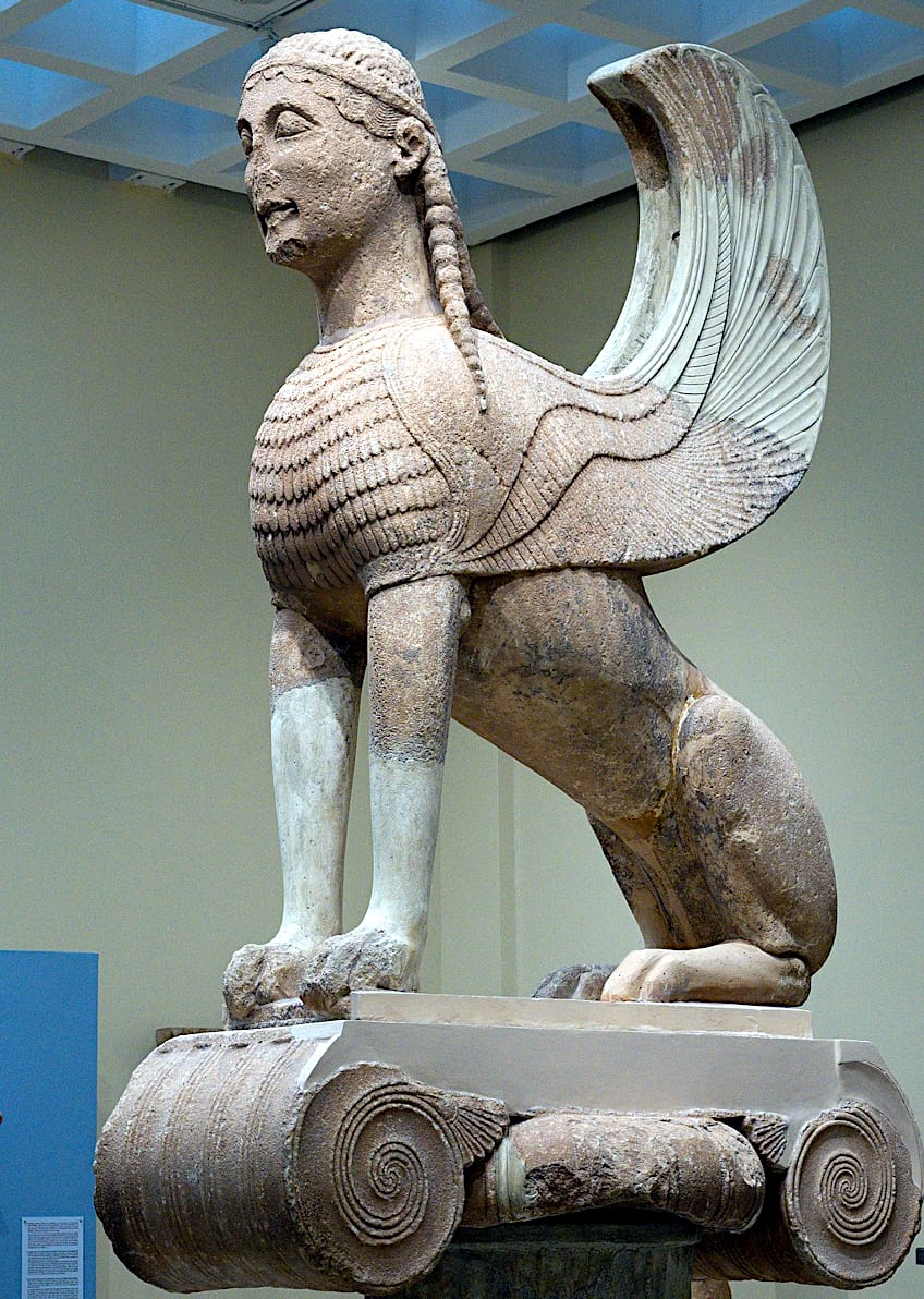 Archaic Greek Sphinx Statue