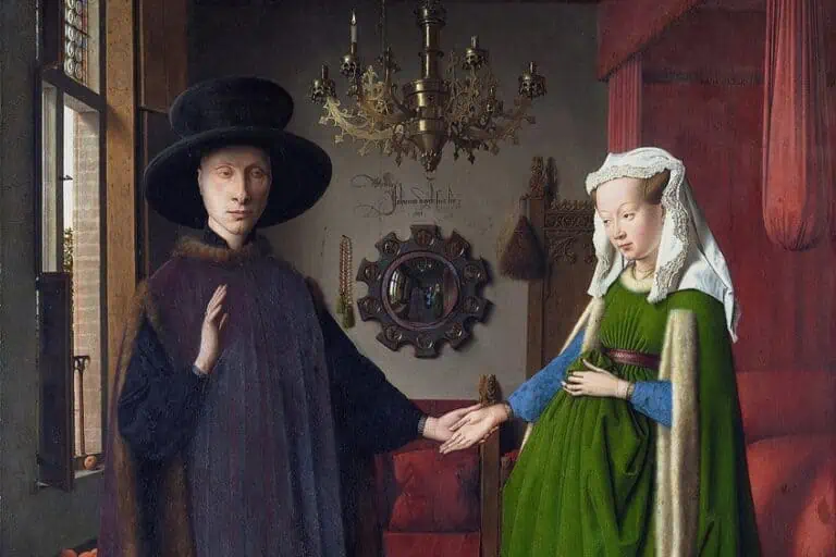 “The Arnolfini Portrait” by Jan van Eyck – A Mirror of Mastery