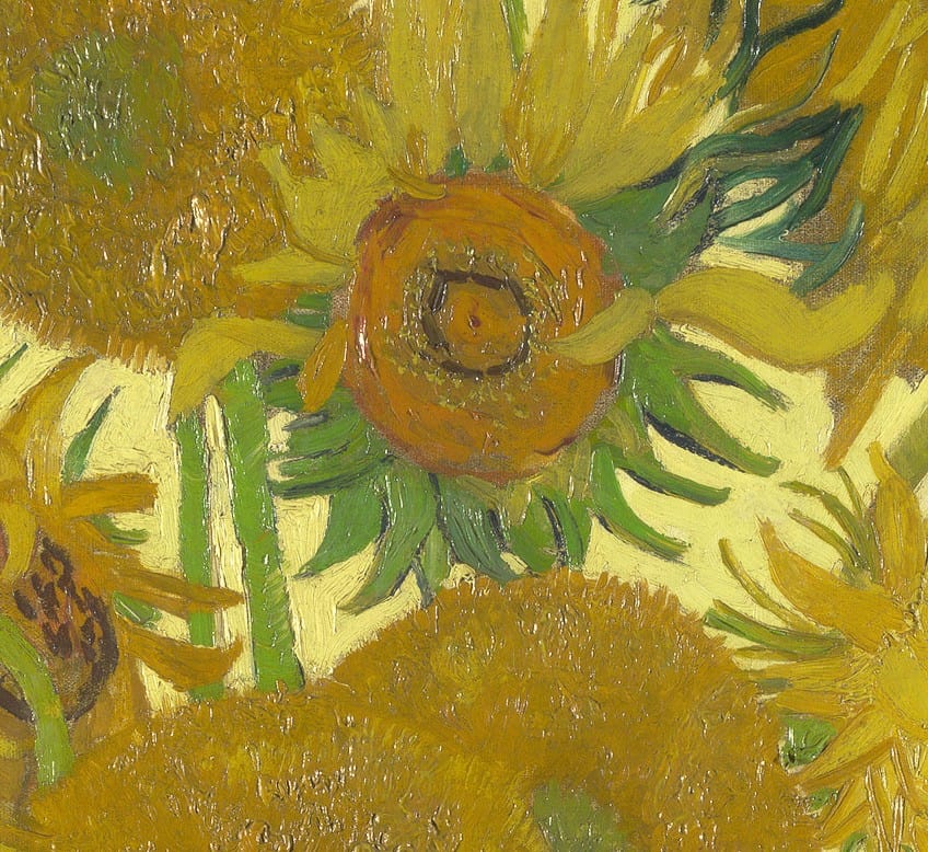 Color in Sunflowers by Van Gogh