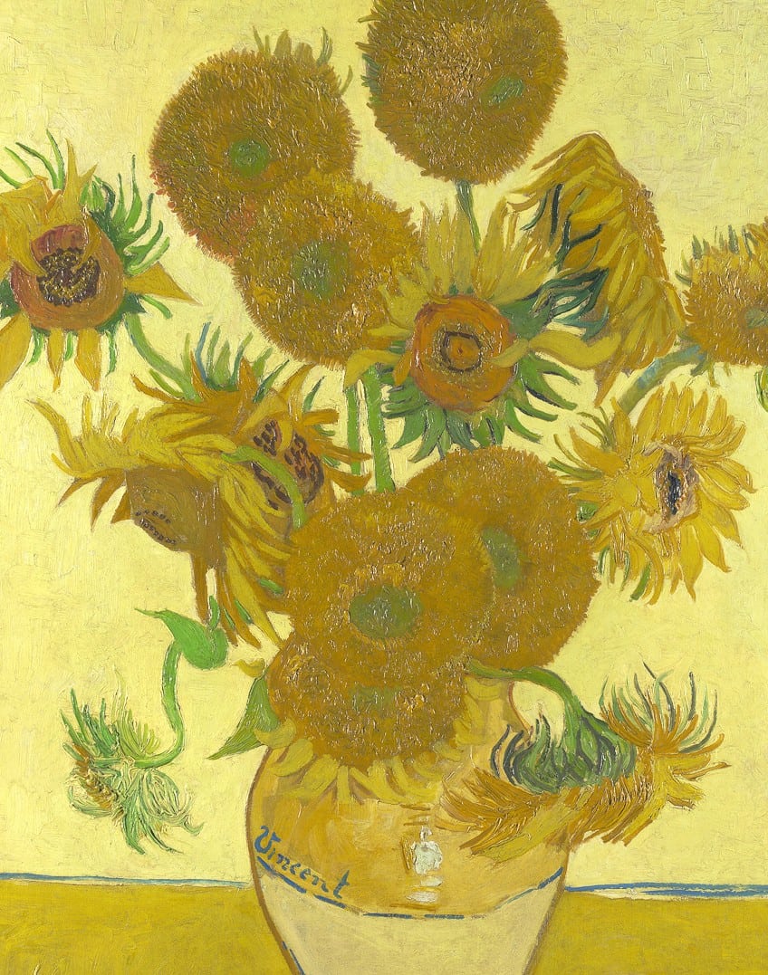 Space in Sunflowers by Van Gogh